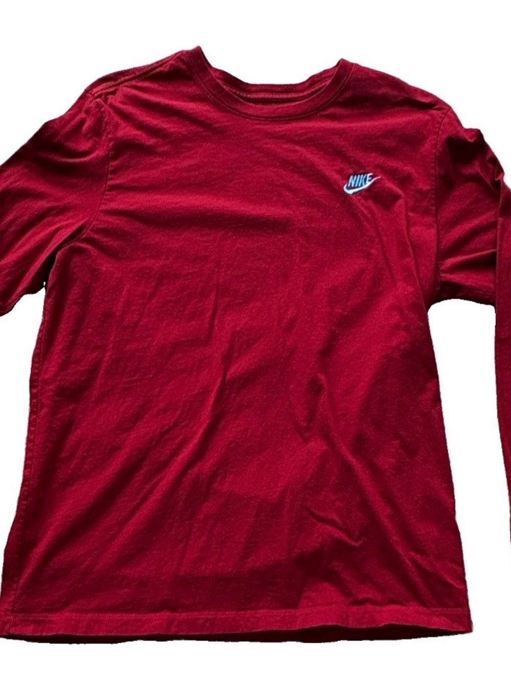 Nike The Nike Tee Sportswear Men's Red XL Long Sleeve Crew Neck Logo T-Shirt